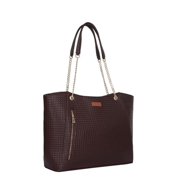 Women's Vegan Leather Brown Colour Satchel Bag – Sling Shoulder Tote Bag - Picture 8 of 10